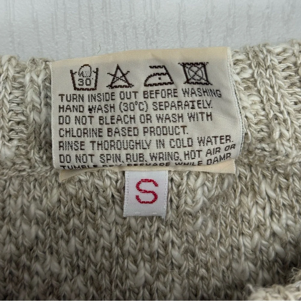 Vintage Carraig Donn Knit Midi Skirt Size Small Tan Beige Made in Ireland - Picture 7 of 8